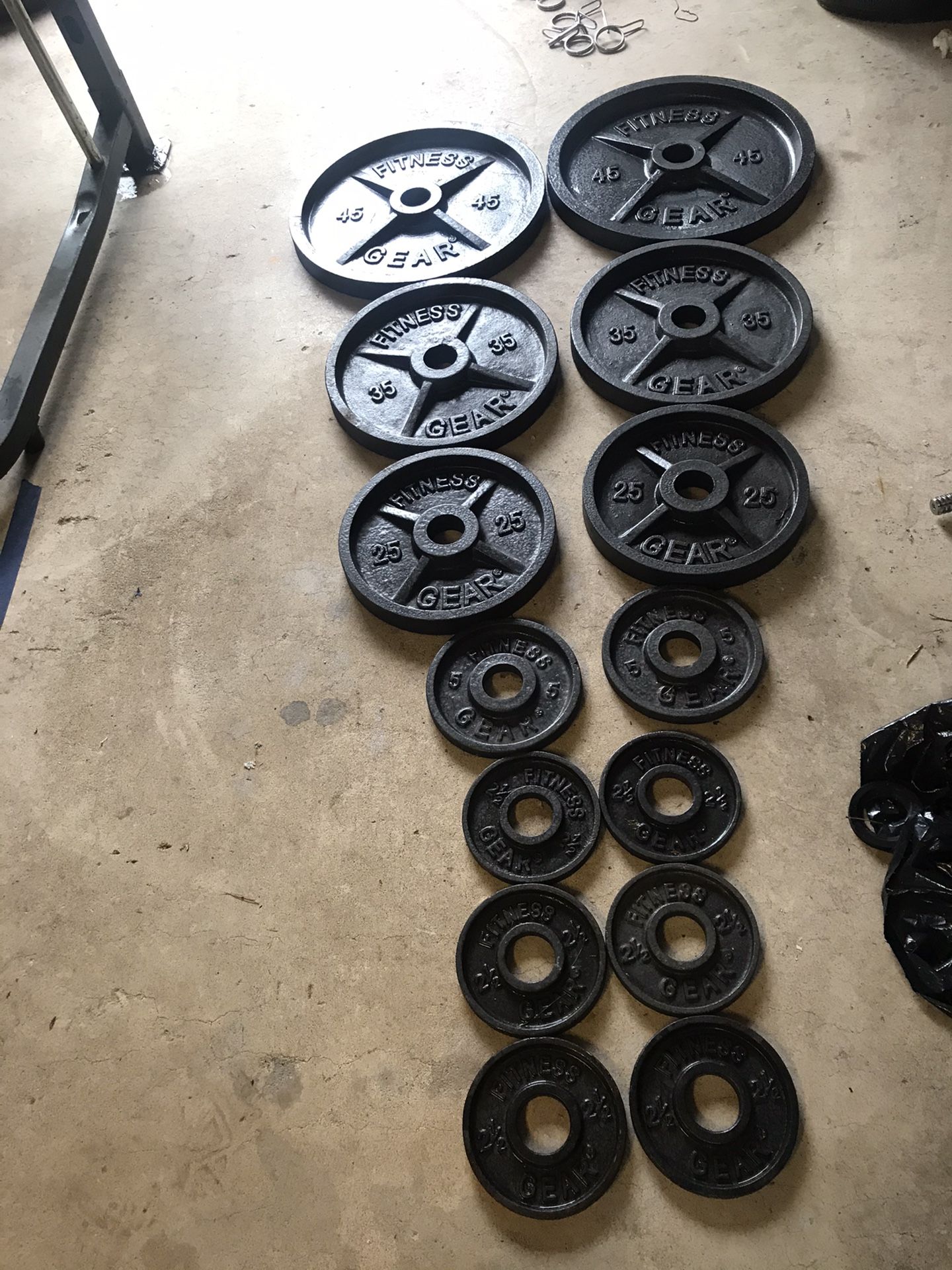 Set of 235 Lbs Olympic weights plates