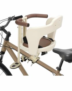Kid's Bike seat Front Child Carrier Bike Chair for Bicycle Kids seat for Children 2~4 Years,Weight 55 lbs (front mounted off-white)