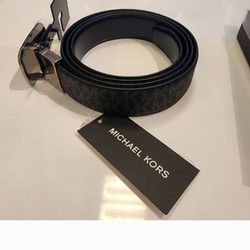 Michael Kors Men's Metal Logo Printed Belt 