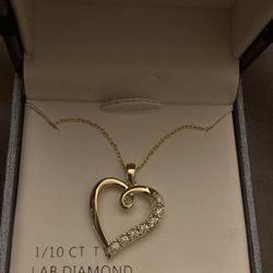 Lab Diamond Heart Necklace