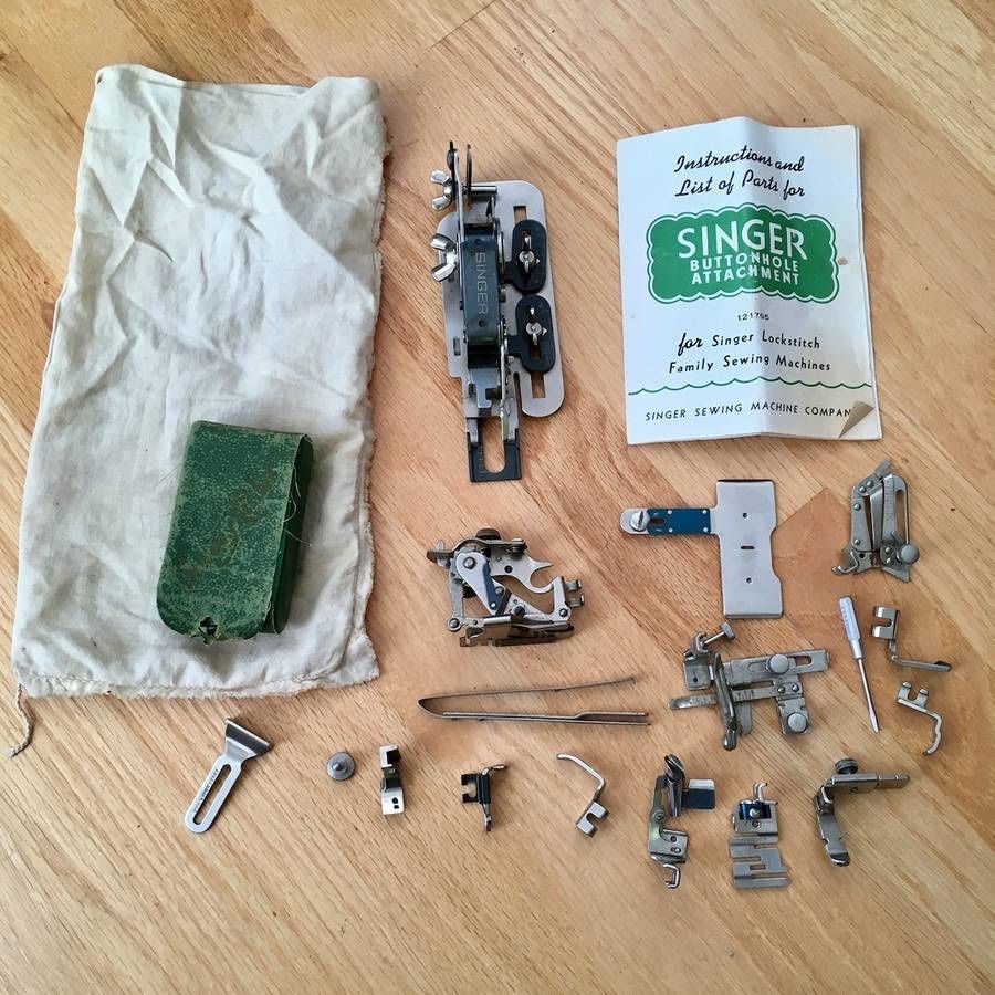 Assorted Lot Vintage Singer Sewing Machine Pressure Feet Buttonholer