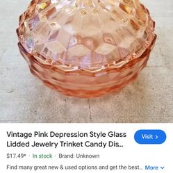 $15 Pink Depression, Glass Candy Dish