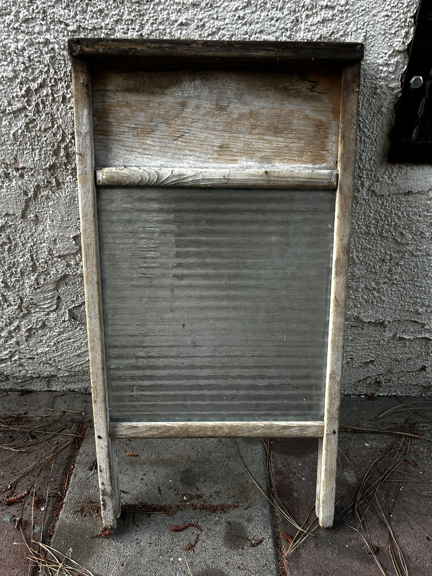 Antique Primitive Early National Glass Washboard