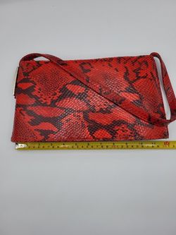 Frenchy of California Red Snakeskin Purse Handbag Satchel MADE IN