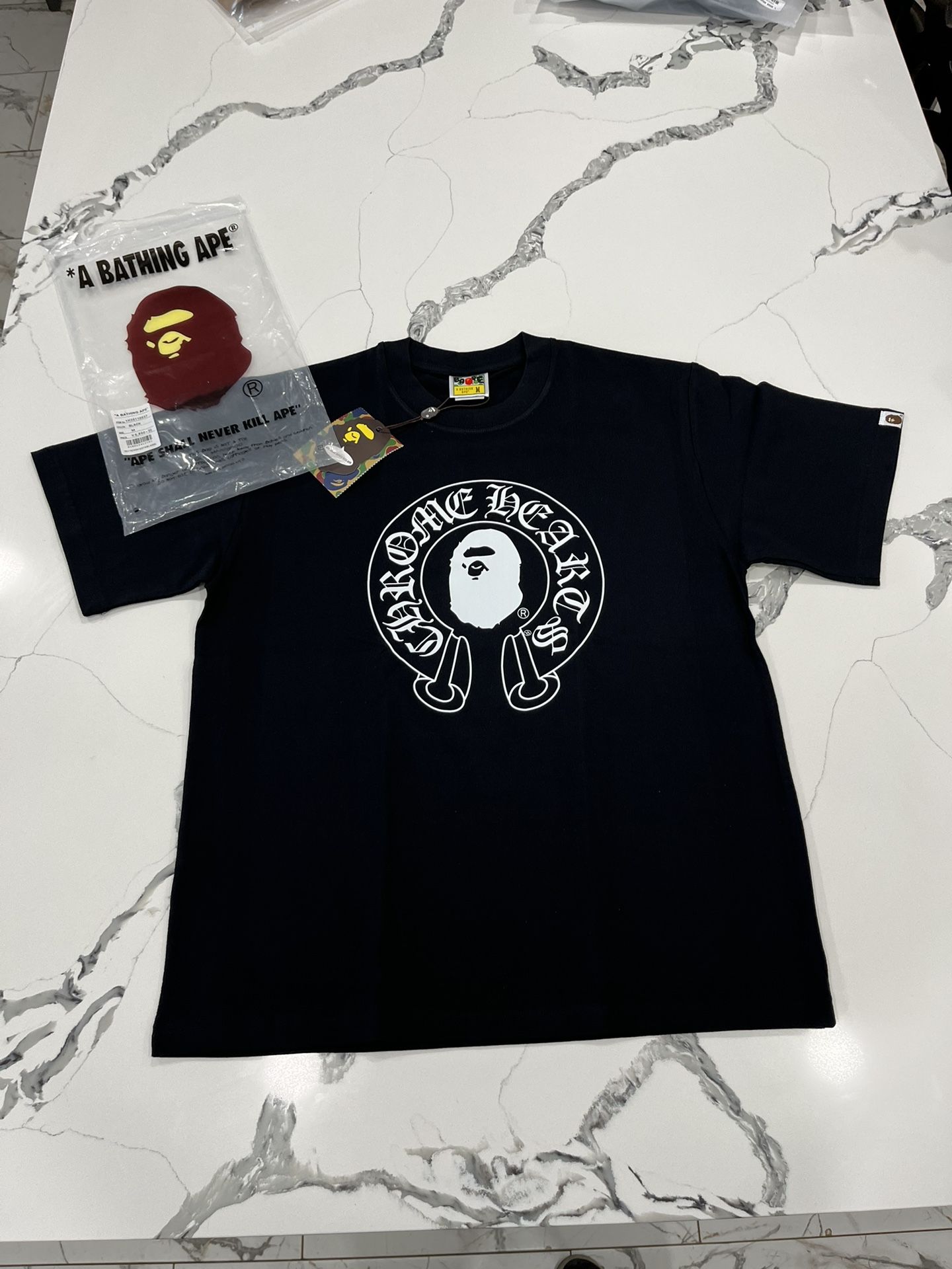 Bape x Chrome Hearts black tee