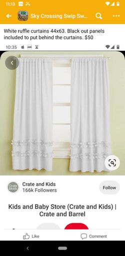 Crate for kids white ruffle curtains