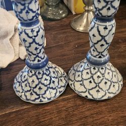 Vintage Porcelain Candlesticks (2)
