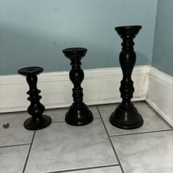 Wooden candleholders