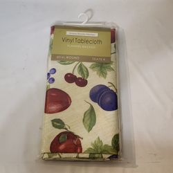 New 60" round vinyl tablecloth