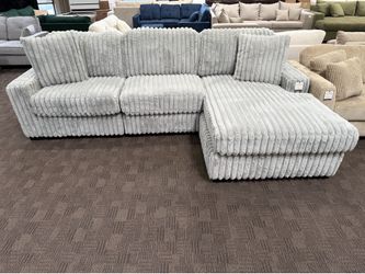 Light gray reversible comfy sectional