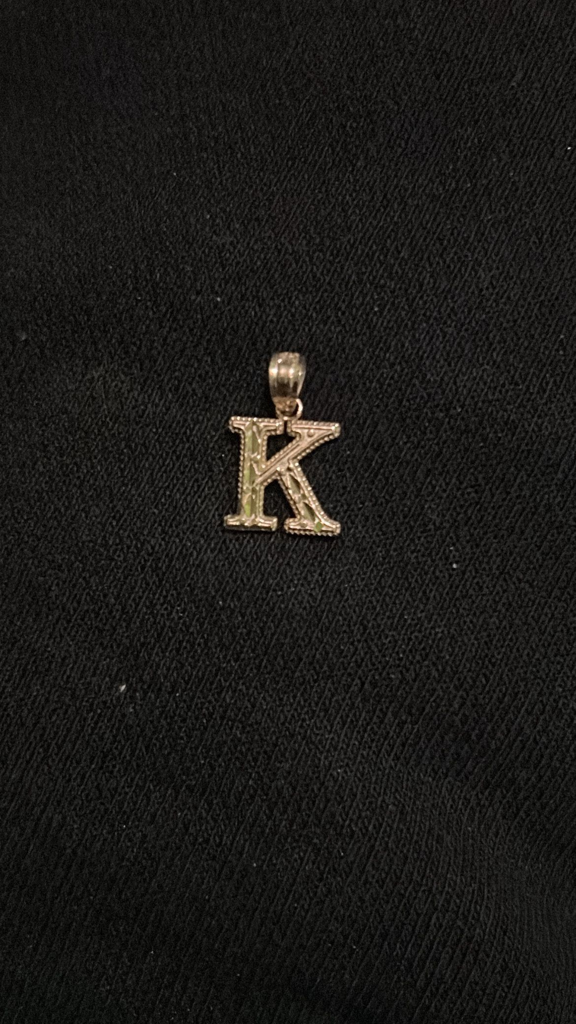 10k golden Letter K necklace pendant