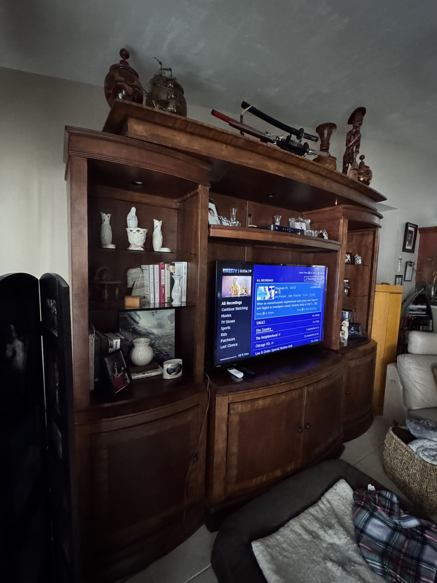 Entertainment Center With Coffee Table And Side Tables