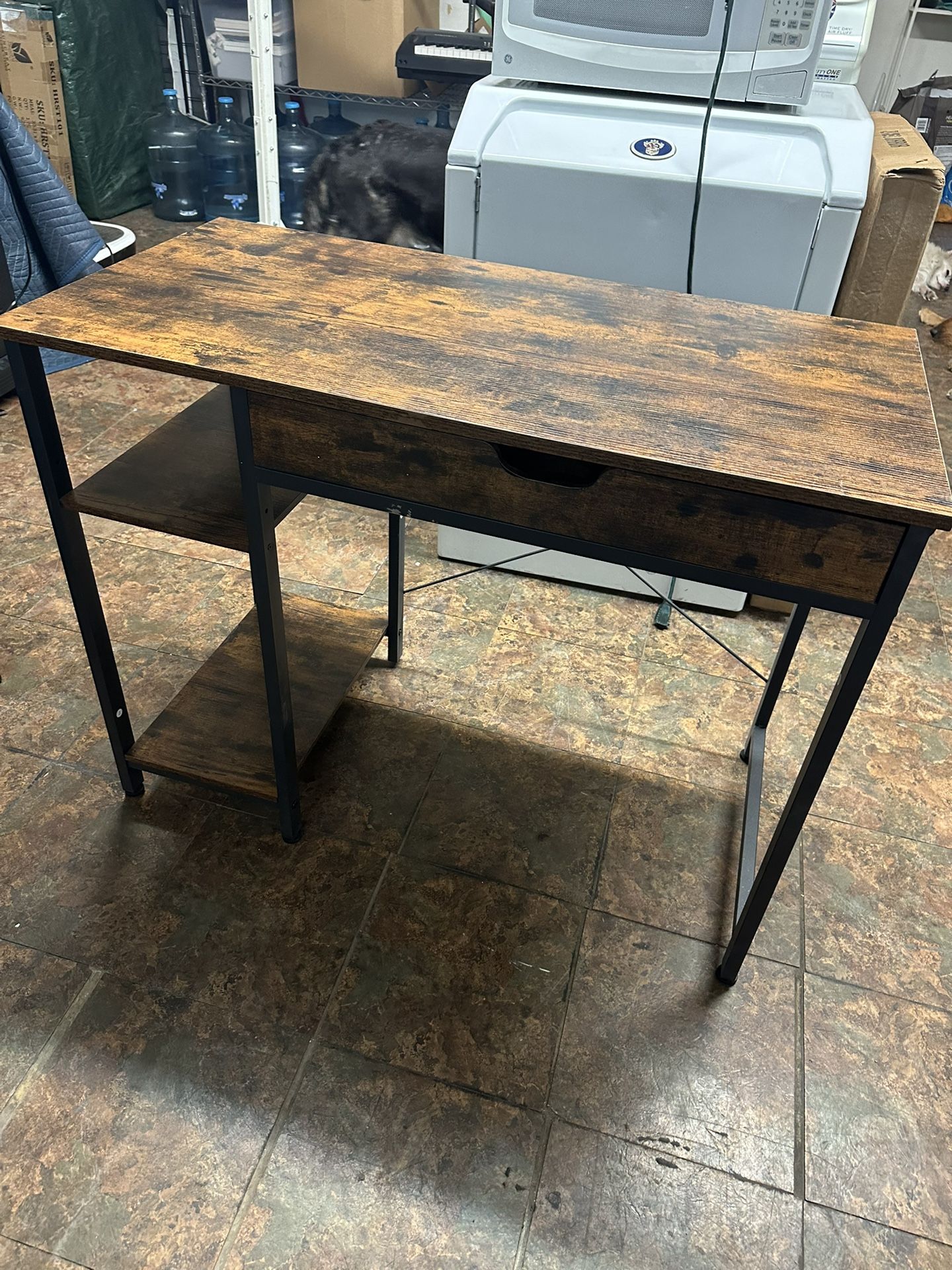Rustic Wood And Metal Desk