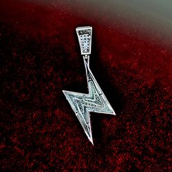 Lightning Bolt Pendant in 0.5 CTW AND 10K white gold