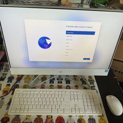 HP 23.8" All-in-One PC, Intel Core i3-1215U, 8GB RAM, 256GB SSD, Touchscreen, Windows 11 Home desktop computer