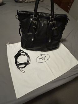 PRADA Galleria Crossbody Black Leather Large with Original Card and Dust Bag