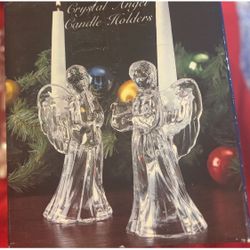 George Holiday Elegance ,Crystal Angels Taper Candle Holders