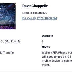 Tickets(2) For Sold Out Show To See Dave Chappelle Live!