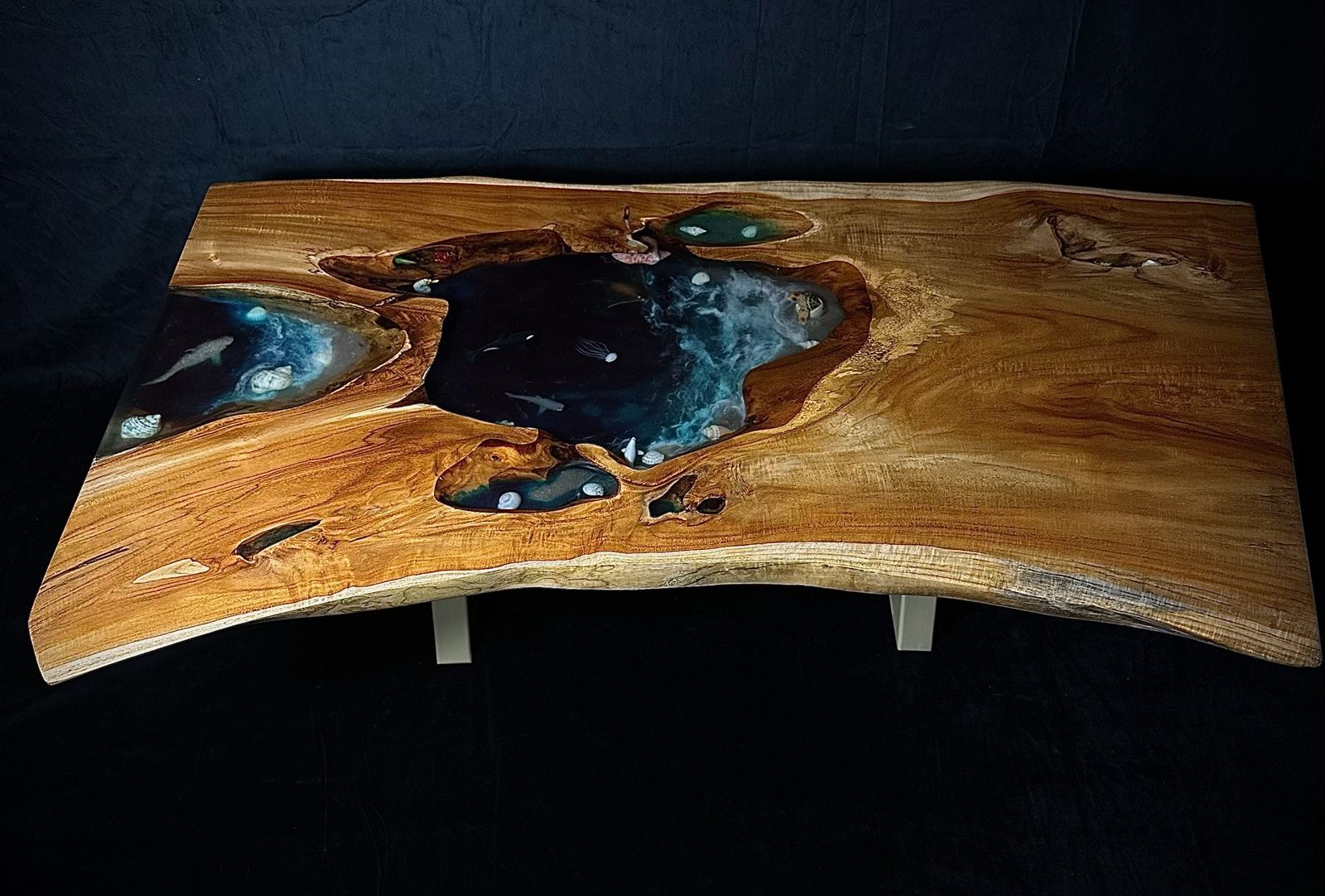 Handcrafted Ocean Live Edge Table- Read Description