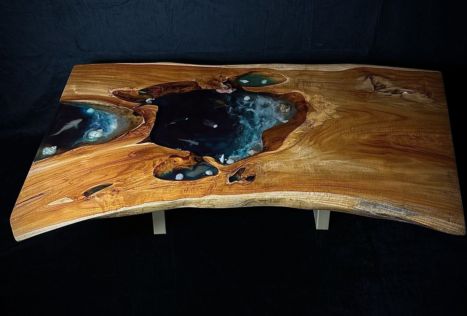 Handcrafted Ocean Live Edge Table- Read Description 