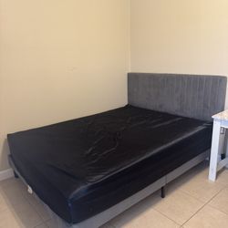 queen size bed frame and mattress 