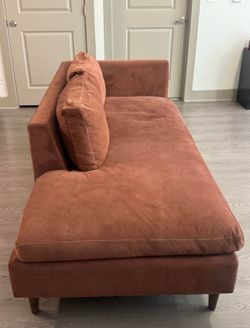 Velvet chaise/daybed- style sectional