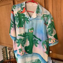 Gumby Hawaiian shirt Size Men’s XL Size Brand New Lightweight Decorative Button Down Shirt