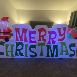 10ft Long By 4.5ft Tall Merry Christmas Sigh Inflatable 