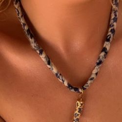 Blue And White Jade Dragon Pendant Necklace 