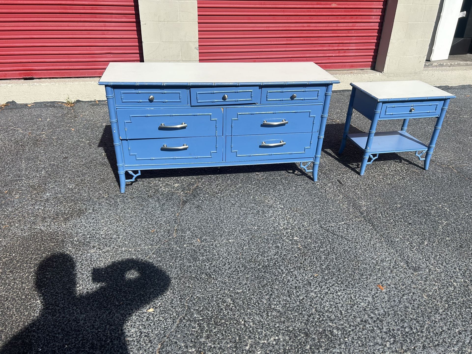 Faux Bamboo Dresser And Nightstand