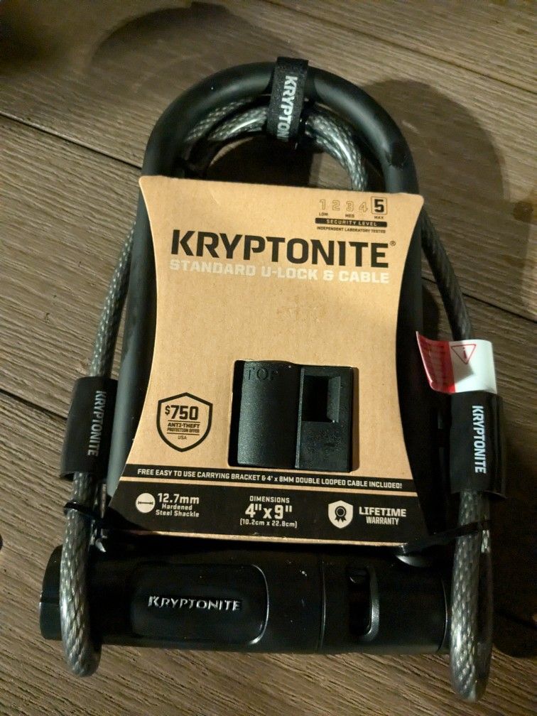Kryptonite U-Lock Bicycle Lock & Cable Kit