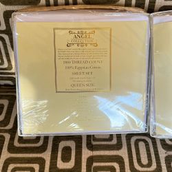 Angel Collection Bed Sheets 100% Cotton Egyptian White Color