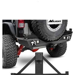 Nilight Rear Bumper, Spare Tire Rack And Hitch Receiver 