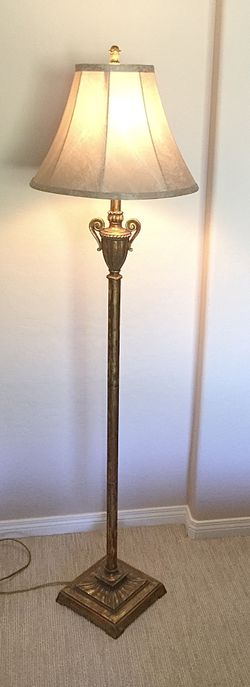 Decorative Antique Gold Leaf Textured Floor Lamp