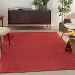 New 5 x 7 Loomed Polypropylene Brick Red Rectangular Indoor/Outdoor Washable Area rug