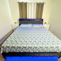 California King LED Bed Frame (Nagotiable– MUST SELL (Moving)