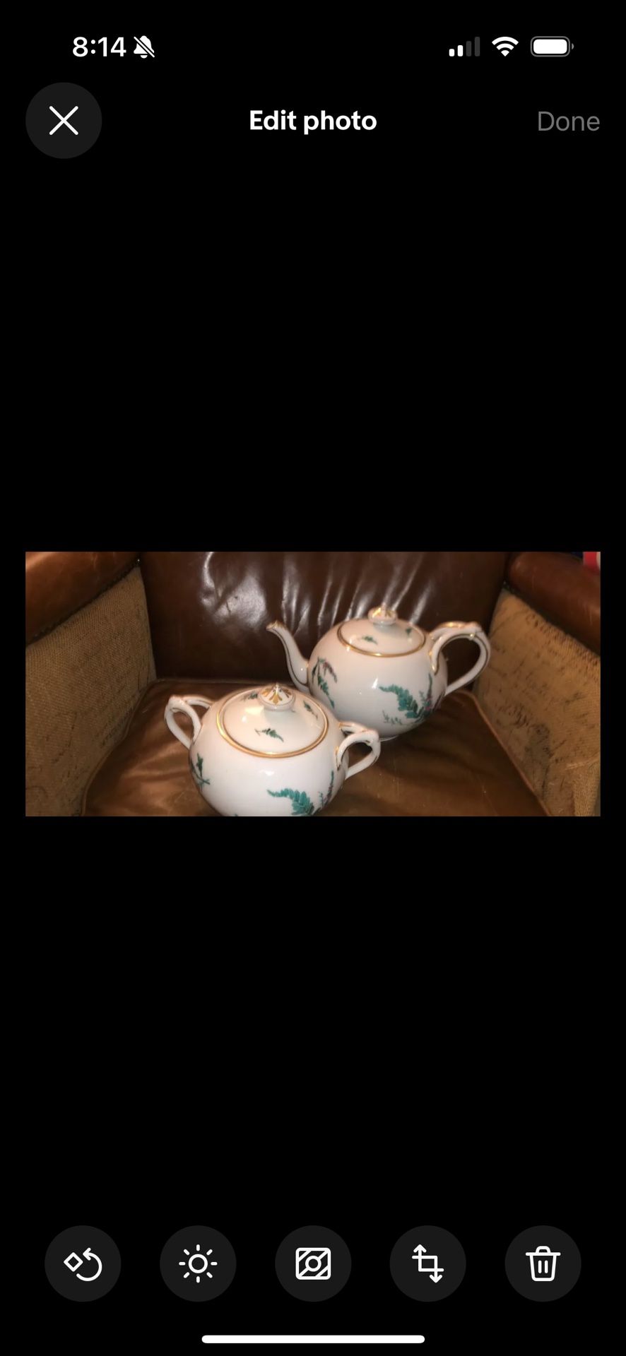 Limoges tea pot and sugar bowl set
