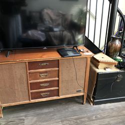 vintage wood record player