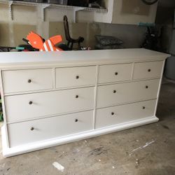 White 8 Drawer Lowboy 