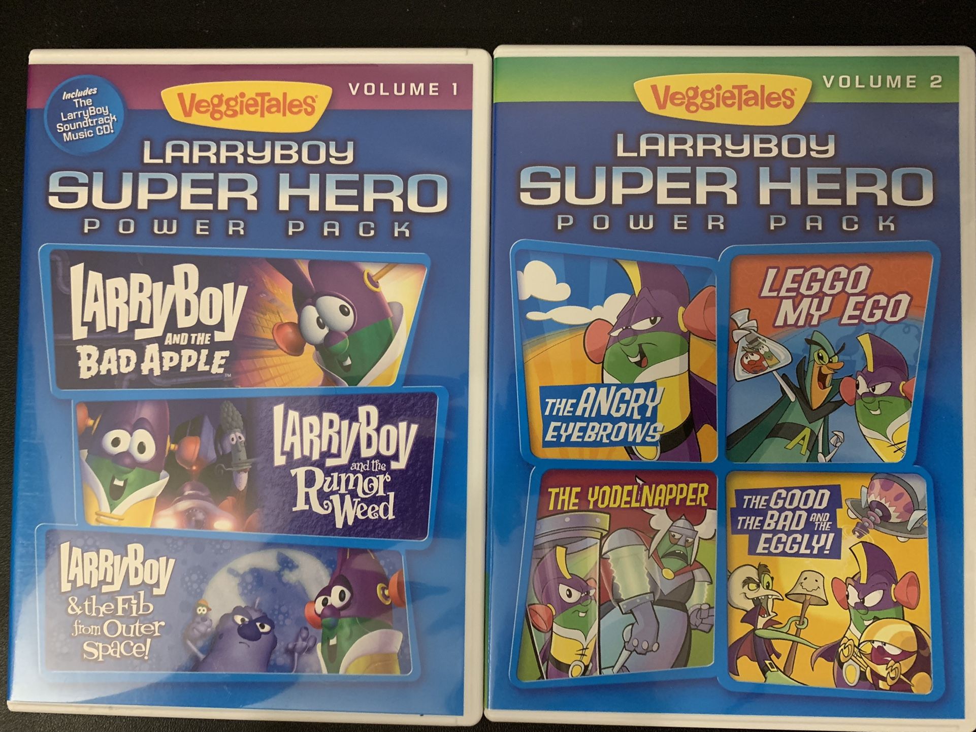 VEGGIETALES LarryBoy SUPER HERO Power Packs Volumes 1 & 2 (DVD)