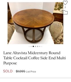Lane Altavista Mid century , Round Cocktail/End Table.