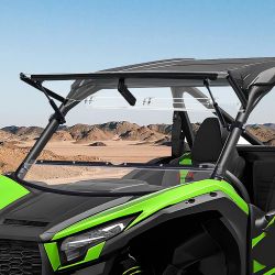 Teryx KRX 1000 Flip Windshield Scratch Resistant 2-in-1 Windshield Compatible with Kawasaki Teryx KRX 1000 2020-2025 Clear PC Window Used with Roof Ac