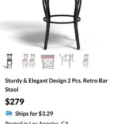 Sturdy & Elegant 3-piece Barstool 