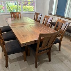 Dining Table, Chairs, Bench And Side Server