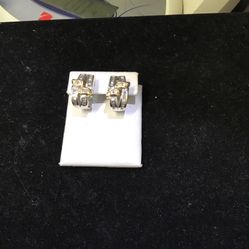 2 Tone Diamond Hoops