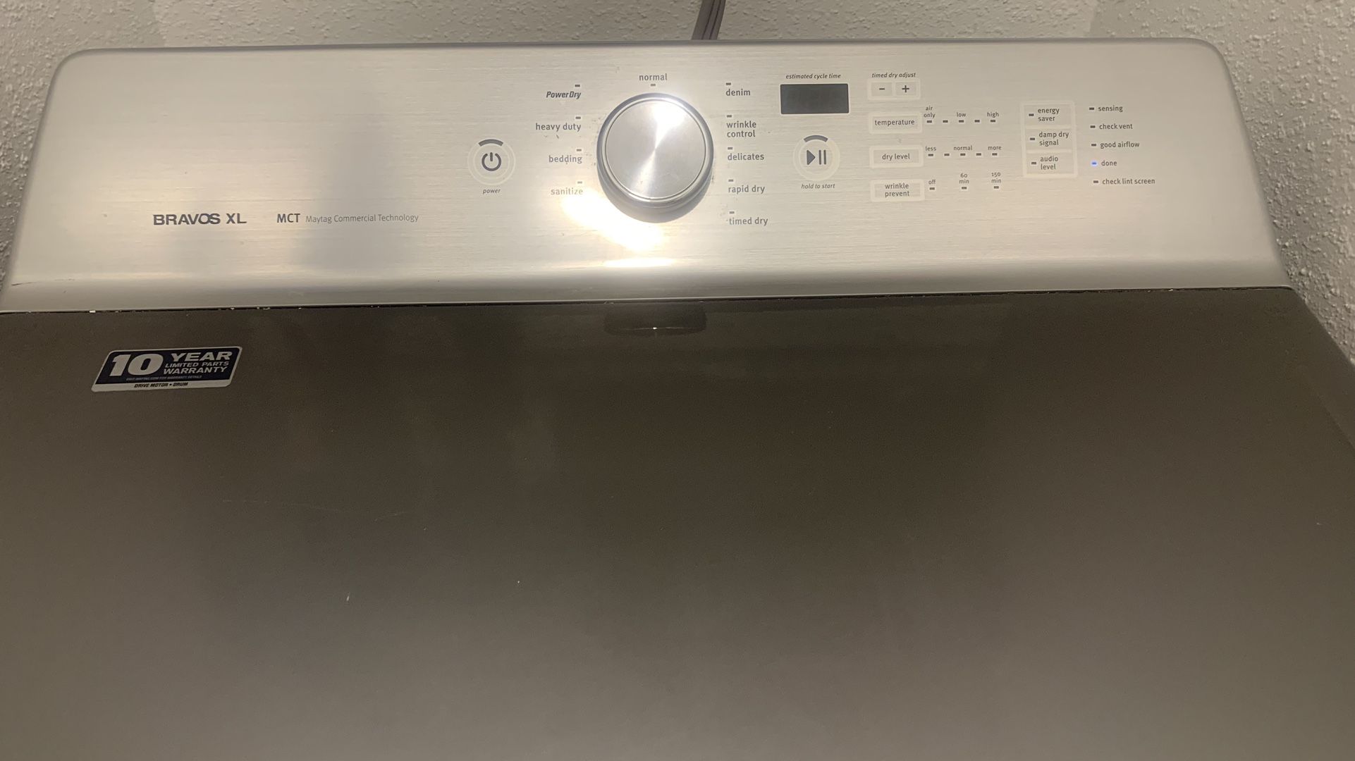 Maytag BRAVOS XL washer and dryer Set. In Good Condition, Metallic Gray