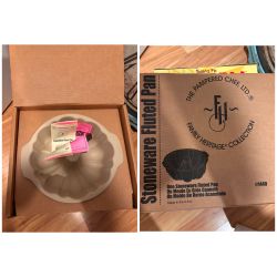 New Pampered Chef Stoneware Bundt/Fluted Cake Pan. Located in Murray cash/Venmo. Fcfs or hold with Venmo