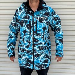 RIPNDIP Nikola snowboard ski snow jacket men's L blue lightning cat