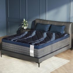 Queen Mattress, 14 Inch Mattress in a Box, Medium Firm, Memory Foam Hybrid Mattress, With Individual Pocket Spring for Motion Isolation/Silent Sleep/L