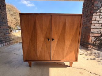 Mid-Century Modern Wood Cabinet with Tapered Legs